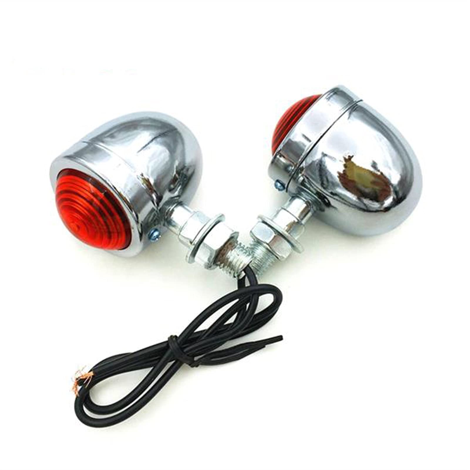 XUEZHEN Motorcycle Turn Signal，Motorcycle Indicators 1 Pair Motorcycle Turn Signal Indicator Light Amber Motorbike Blinker Headlight 12v Indicator Lamp Chrome Black