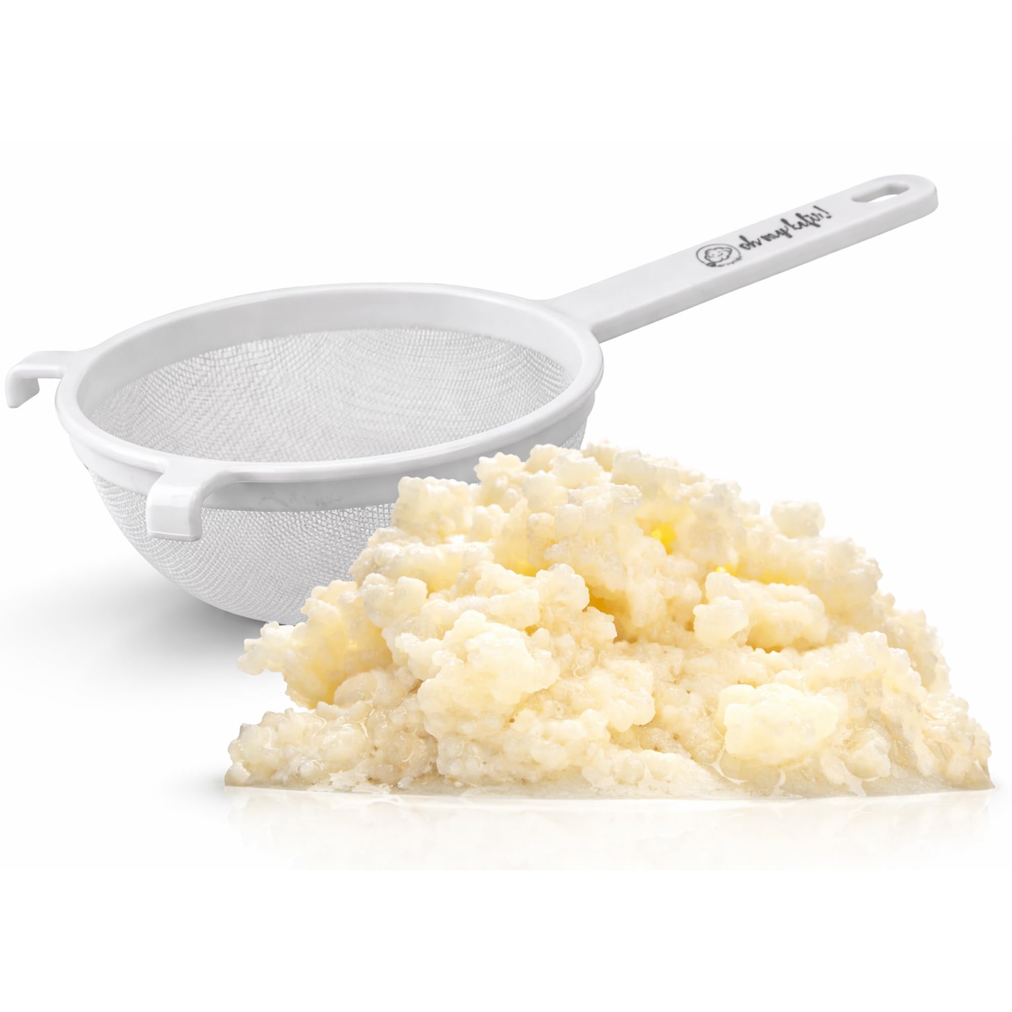PACK COMPLETO Nódulos Kéfir de Leche Frescos + Colador 18 cm – Instrucciones y Recetas en Español – Kit Probiótico Natural con Asesoramiento - OH MY KÉFIR®