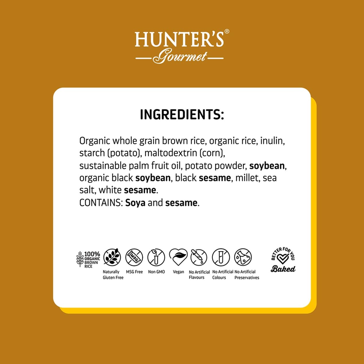 Hunter's Gourmet Brown Rice Crackers Multigrain 100g