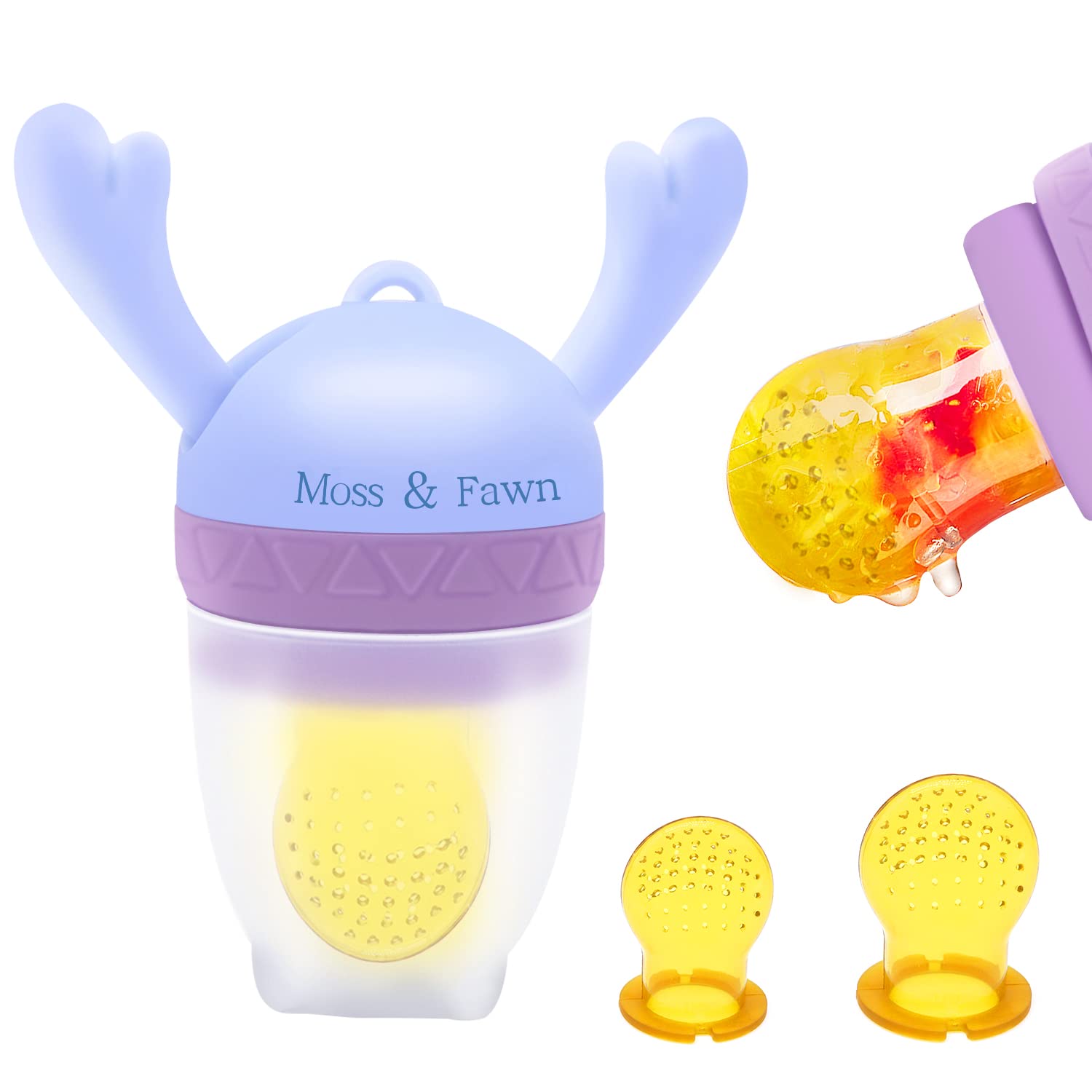 Photo 1 of 3 pack of Moss and Fawn Baby Feeder, Silicone Feeder and Teether for Infant Safely Self Feeding.