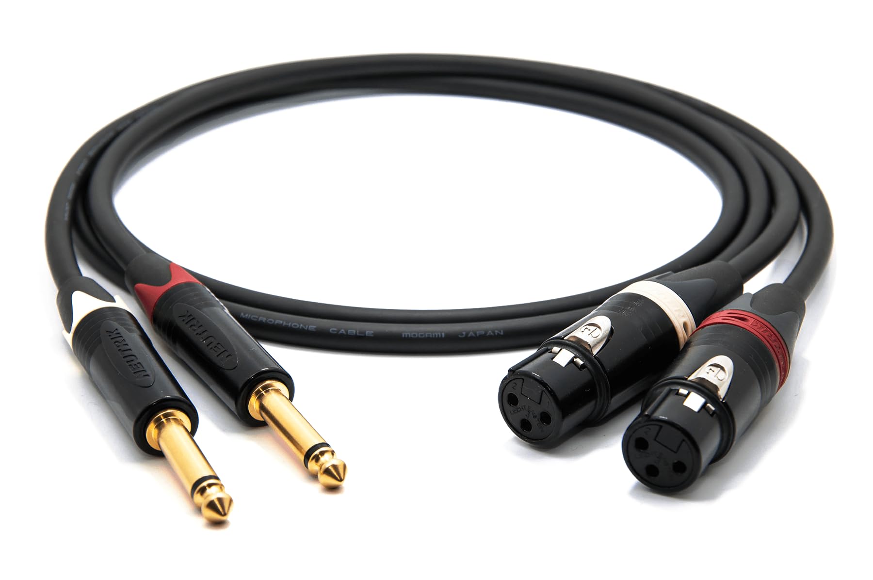 enoaudio Mogami 2534 Quad Stereo Paar (L,R) Audio Kabel | Neutrik Gold 6,3mm TS klinke - XLR female | HiFi, 1,0 m