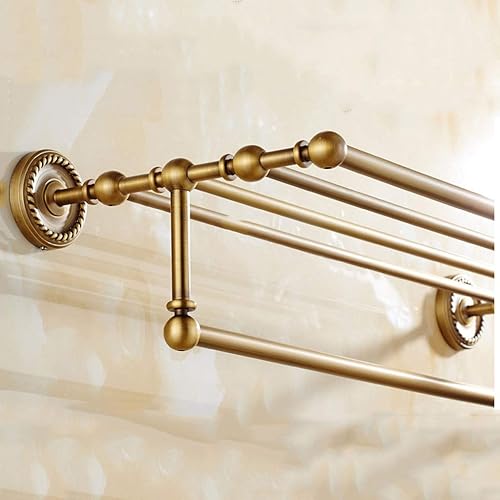 Miniatura 7 de FROZEB Accesorio de baño vintage retro antiguo latón montado en la pared para toallero de baño estante de almacenamiento