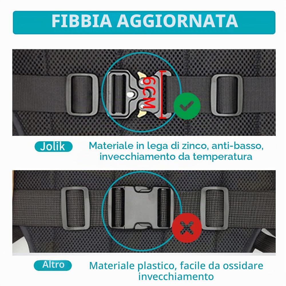 Jolik Cintura Moto Bambini Imbracatura Regolabile con Due Manici in Materiale Riflettente, Aggiornamento 2022