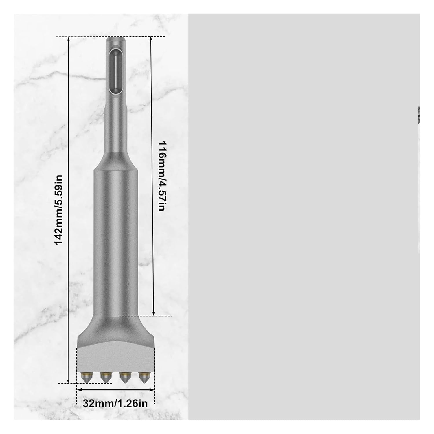 16Teeth Chisel Bush Hammer Bits Electric Hammer Electric Hammer Rotary Chisel Bit for Concrete Wall Gouging(Round Handle)