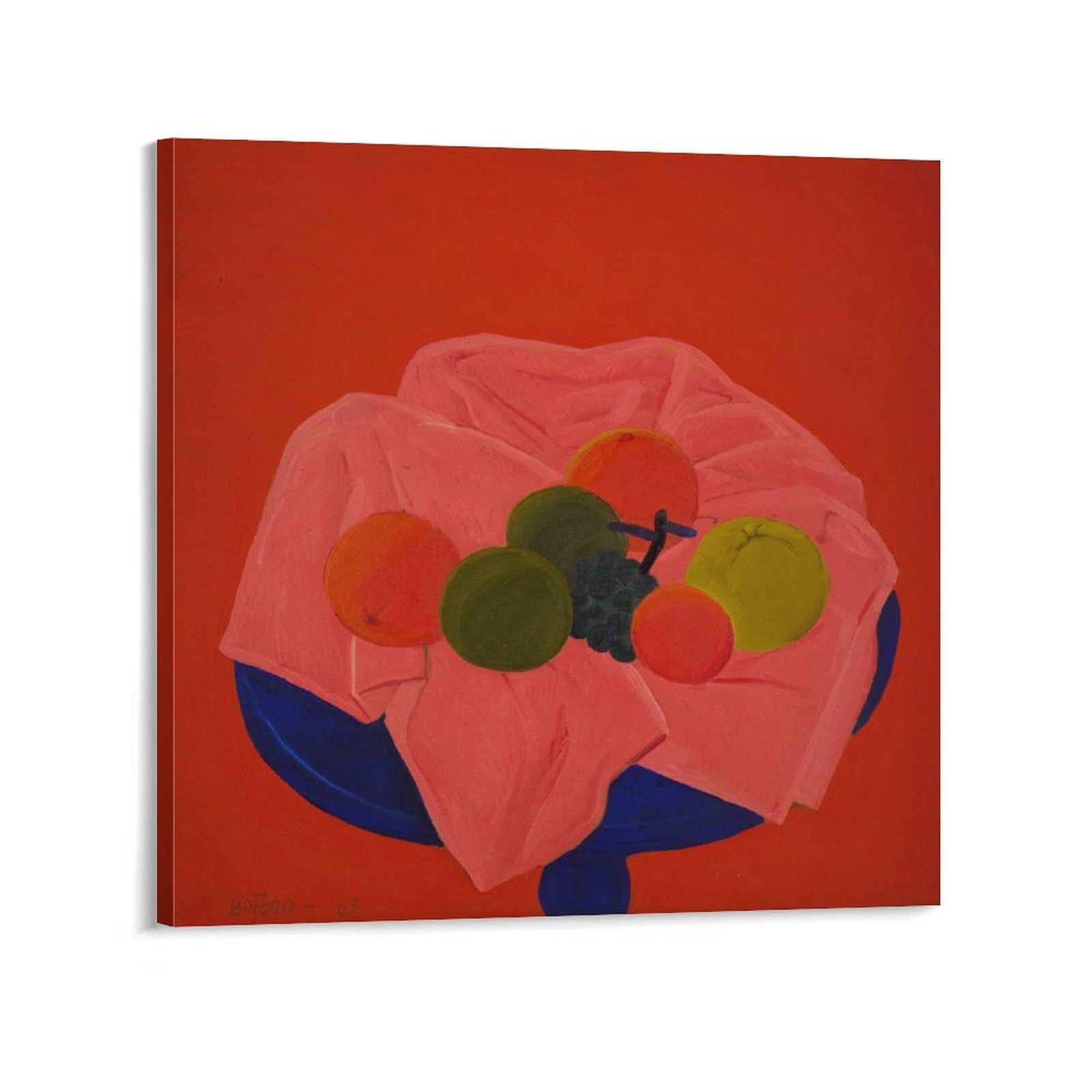 Fernando Botero Prints Still Life 1 Poster Wall Art Painting Canvas Living Room Prints Decor Artworks 28x28inch(70x70cm)