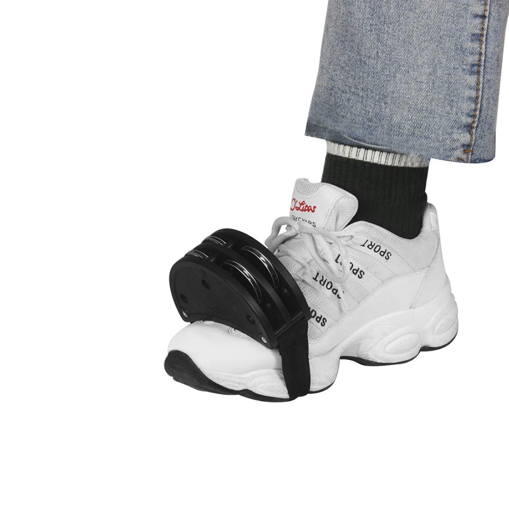 Foot Tambourine, ABS with Metal Jingle Bell Cajon Box Drum Accessory, Elastic Strap, Ideal for Cajon, African Drum, Shaking Foot, Plink Sound, Nylon Strap Musical Instrument