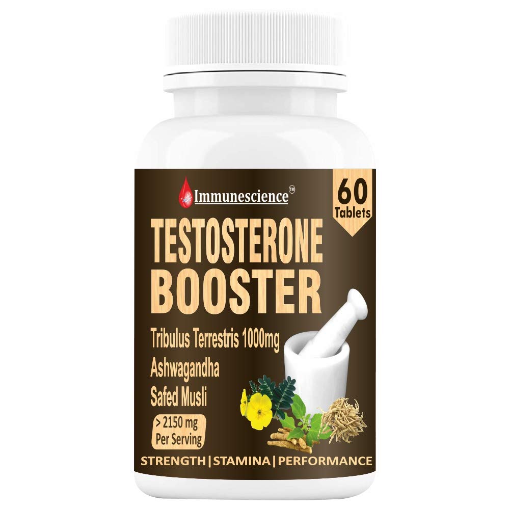 Immunescience Testosterone Booster For Men Tablet With Tribulus 1000mg Ginseng, Ashwagandha, Safed Musli, Ginkgo Biloba For Strength | Stamina | Muscle mass gainer | Growth | Gym -60 tablets (B09136XK66) Amazon Price History, Amazon Price Tracker