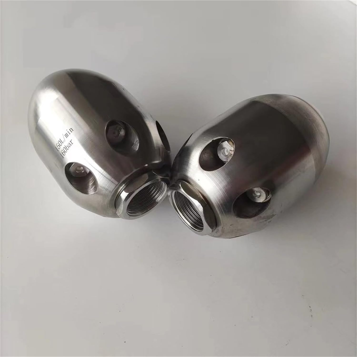 Rotating Water Spray Stainless Steel Solid and Wear-Resistant High Pressure Drain Sewer Cleaning Hose Jet Jetter Nozzles(1.5kg Foward1 Back6)