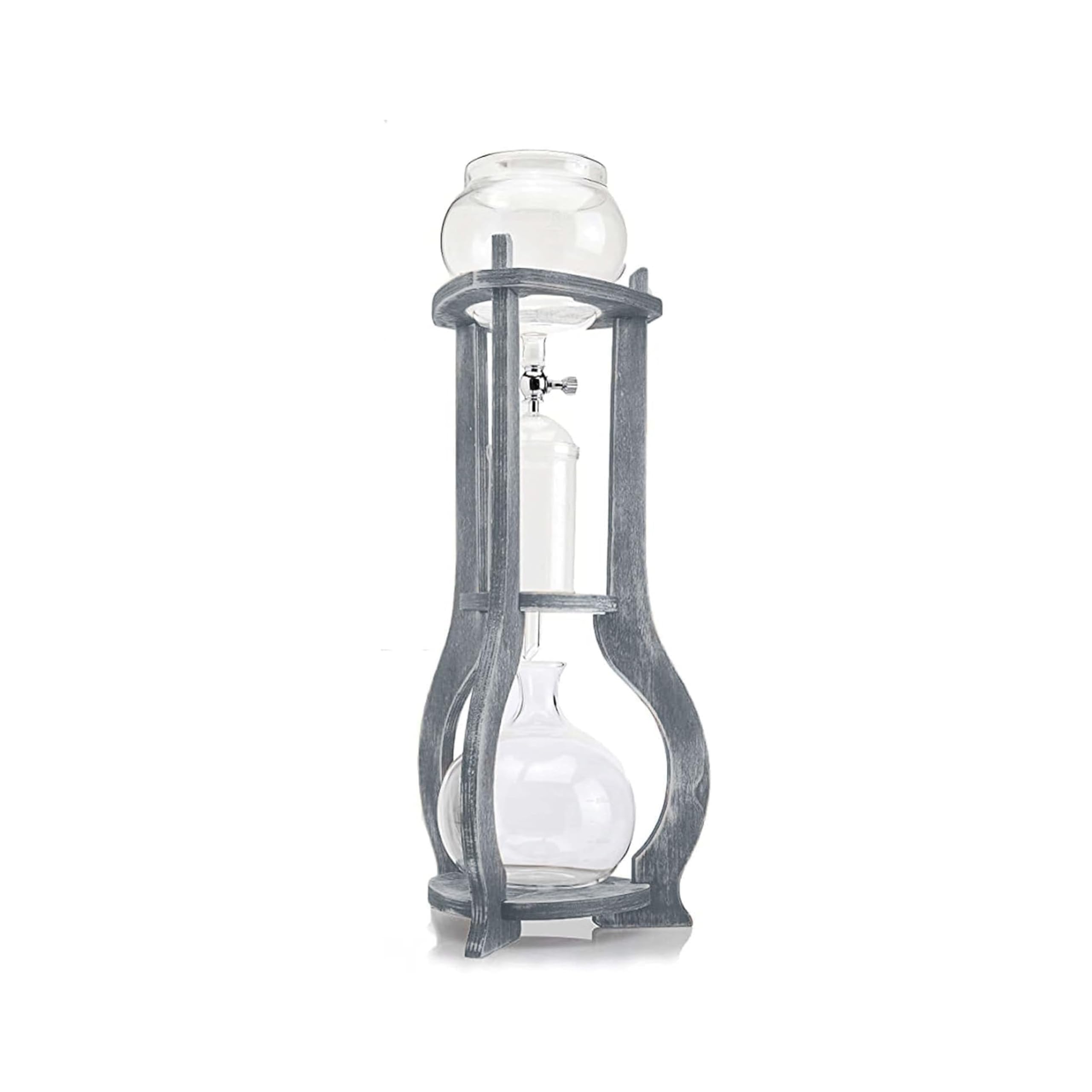 Nispira Eiskaffee Cold Brew Drip Tower Kaffeemaschine aus Holz, 6-8 Tassen, Grau