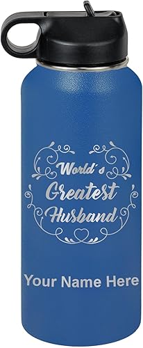 Miniatura 49 de LaserGram Botella de agua de doble pared con pajita, 20 onzas, grabado personalizado incluido (rosa) Rosa,Negro,Verde camuflaje,Coral,Azul