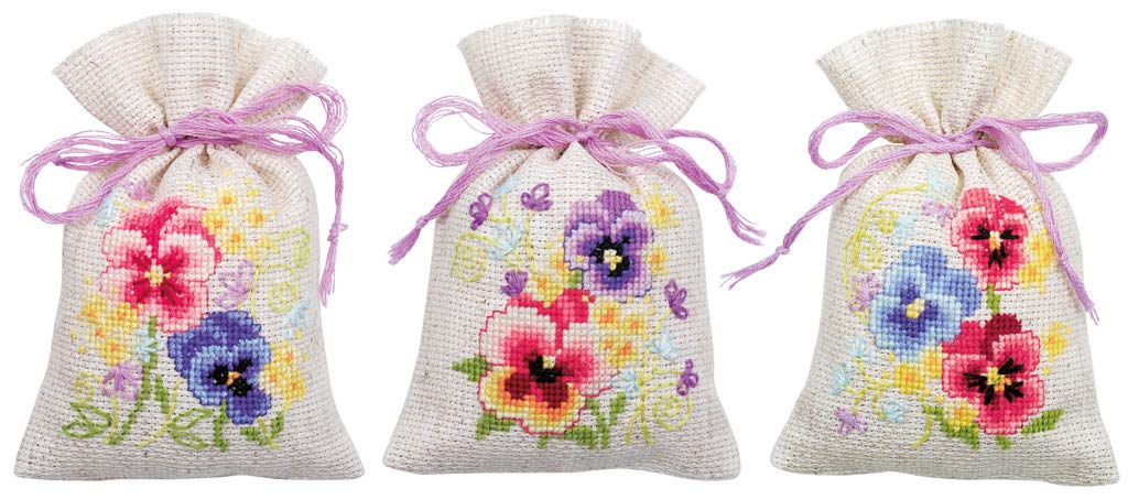 Vervaco N\A Counted Cross Stitch Kit: Pot-Pourri Bag: Violets: Set Of, Na, 8 X 12Cm Size 3