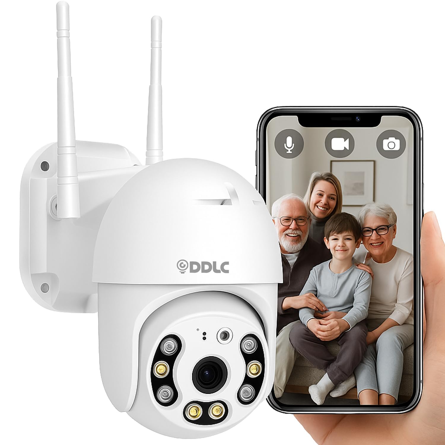DDLC 5MP WiFi Outdoor PTZ Security Camera | 360° View | Full HD | Color Night Vision | Motion Detection | Two Way Audio | Wireless CCTV Camera for Home with Mobile App V380 Pro (Dome Camera)-image-9