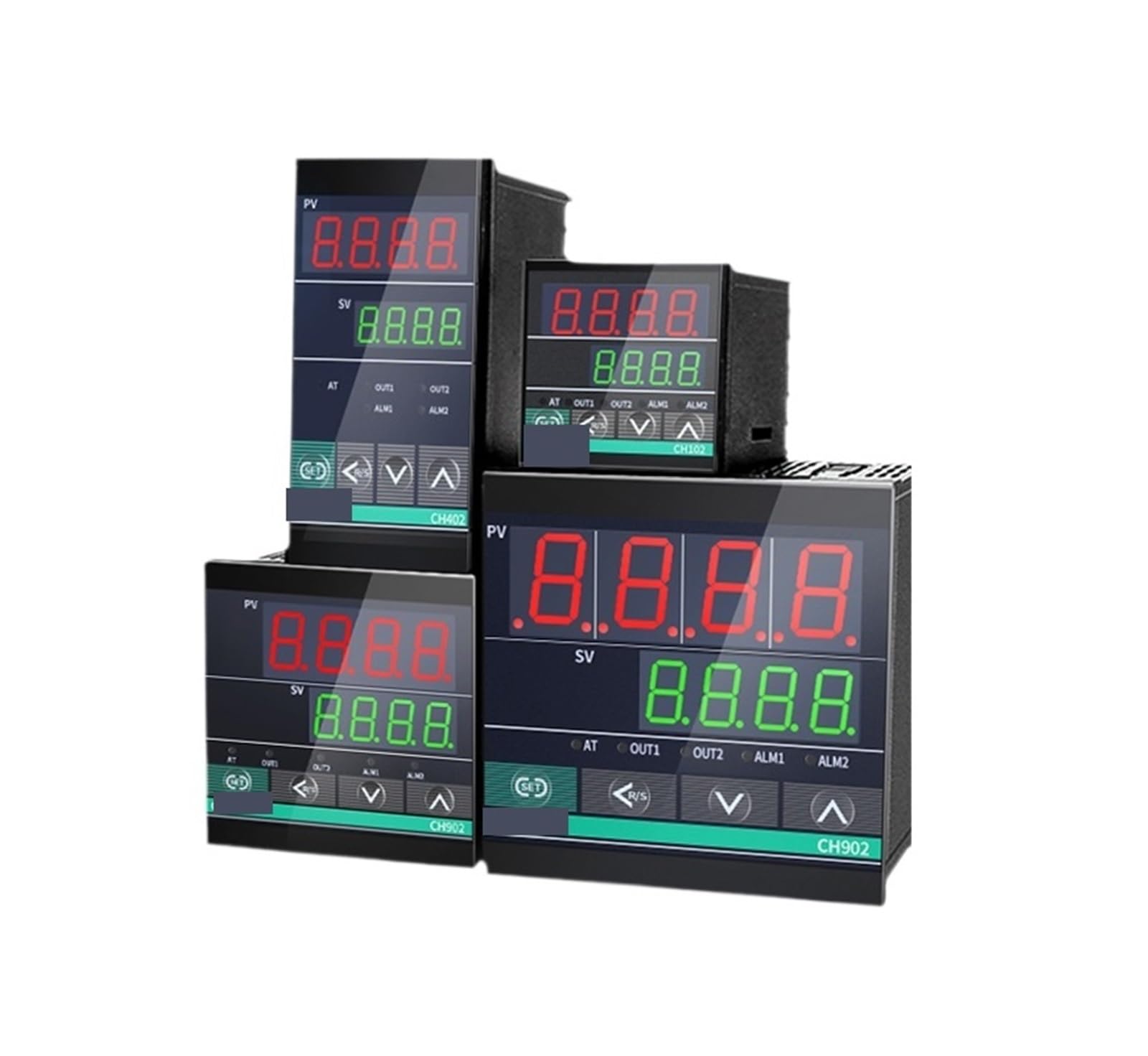 1 Uds salida Dual SSR y relé CH102 CH402 CH702 CH902 2 alarmas LCD controlador de temperatura PID Digital 100-240VAC(CH402 MV AB)
