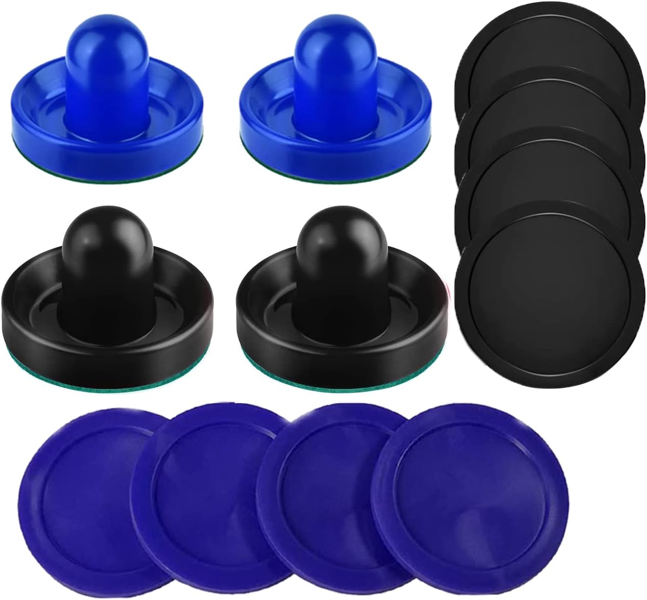 Air Hockey Pushers and Air Hockey Pucks Air Hockey Paddles, Goal Handles Paddles Replacement Accessories for Game Tables(4Pushers, 8Pucks)