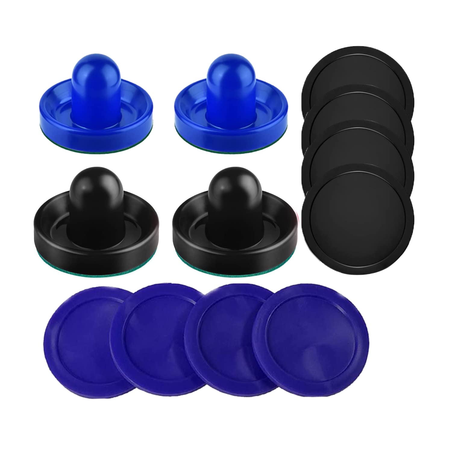 Air Hockey Pushers and Air Hockey Pucks Air Hockey Paddles, Goal Handles Paddles Replacement Accessories for Game Tables(4Pushers, 8Pucks)