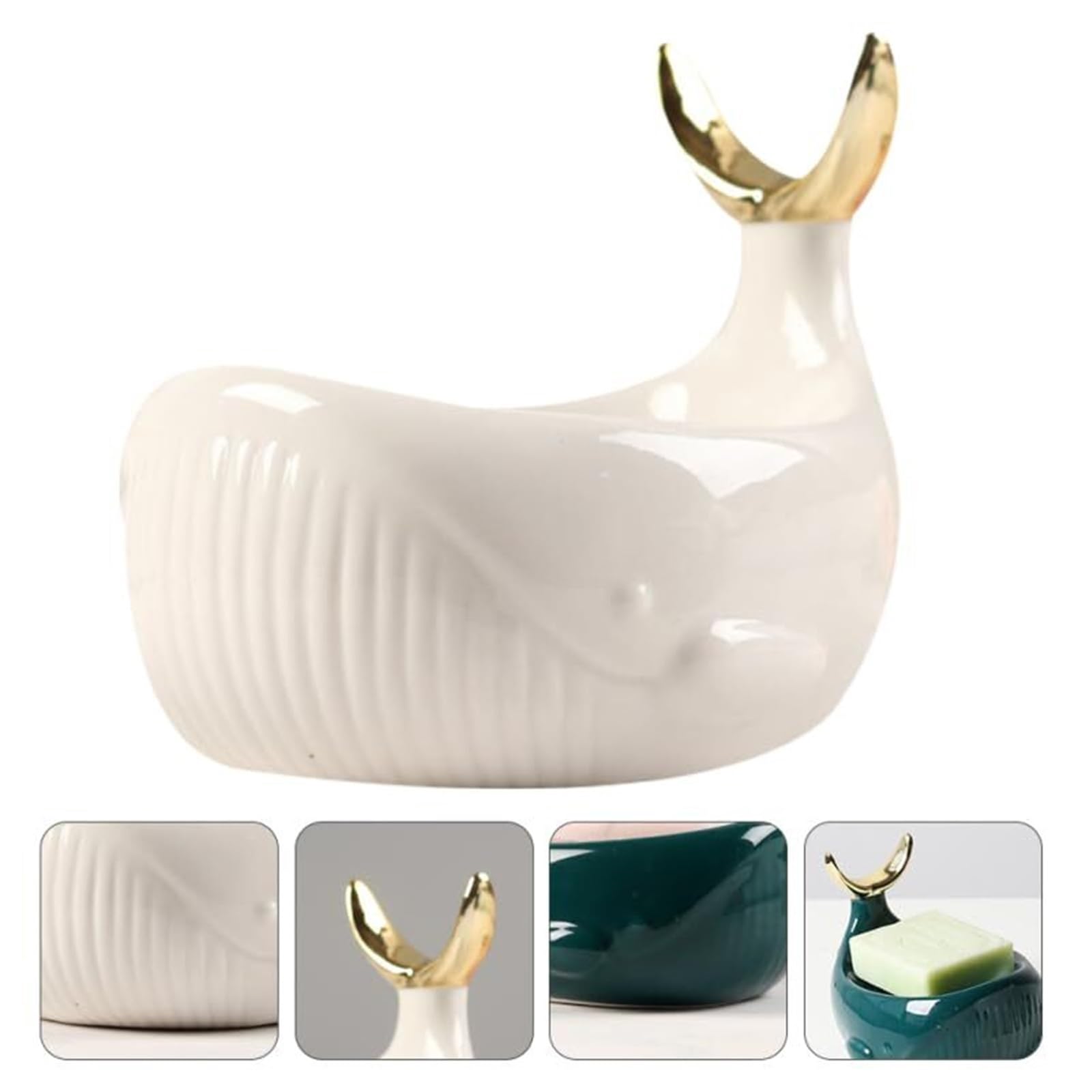 Portasapone con drenaggio Portasapone in ceramica creativa nordica con drenaggio adatto ai bagni degli hotel per lavabo del bagno(White)