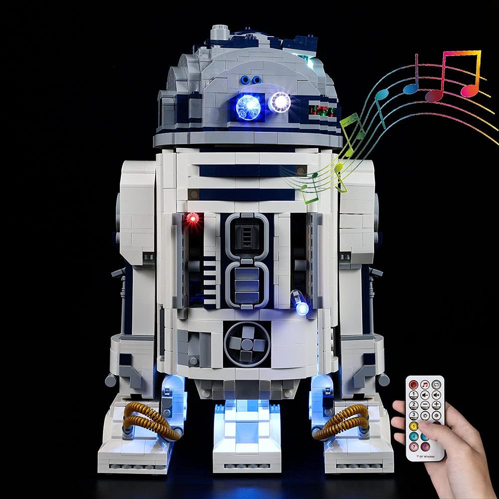 Kyglaring LED Light Kit Compatible with Lego Set 75308, Lighting Accessories Compatible with Star Wars R2 D2, Lights Only (Model Not Included), RC Sound Version