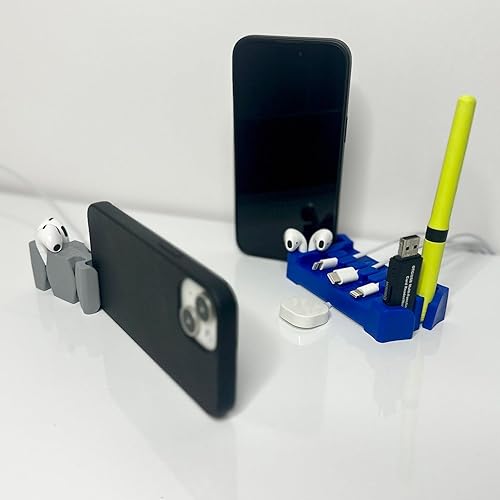 Miniatura 3 de CordBrick DeskBrick - Paquete de soportes para cables con peso para mesita de noche y escritorio, cargador de teléfono, organizador de cables de