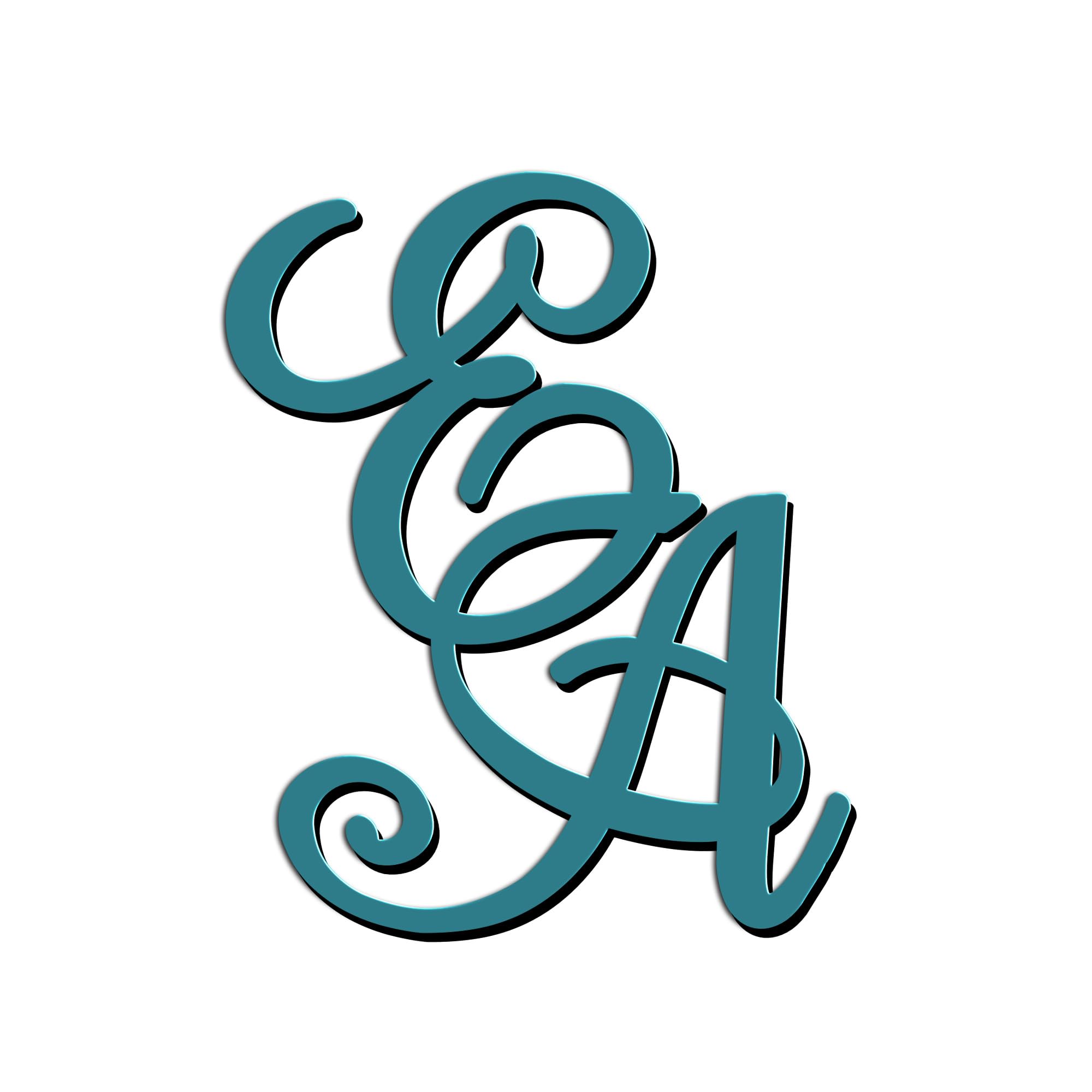World of Sparkles | Personalized Initials Wedding Celebration Cake Charm Acrylic 3mm Thick and Classy - 3" 4" 5" 6" (Turquoise) 3inch
