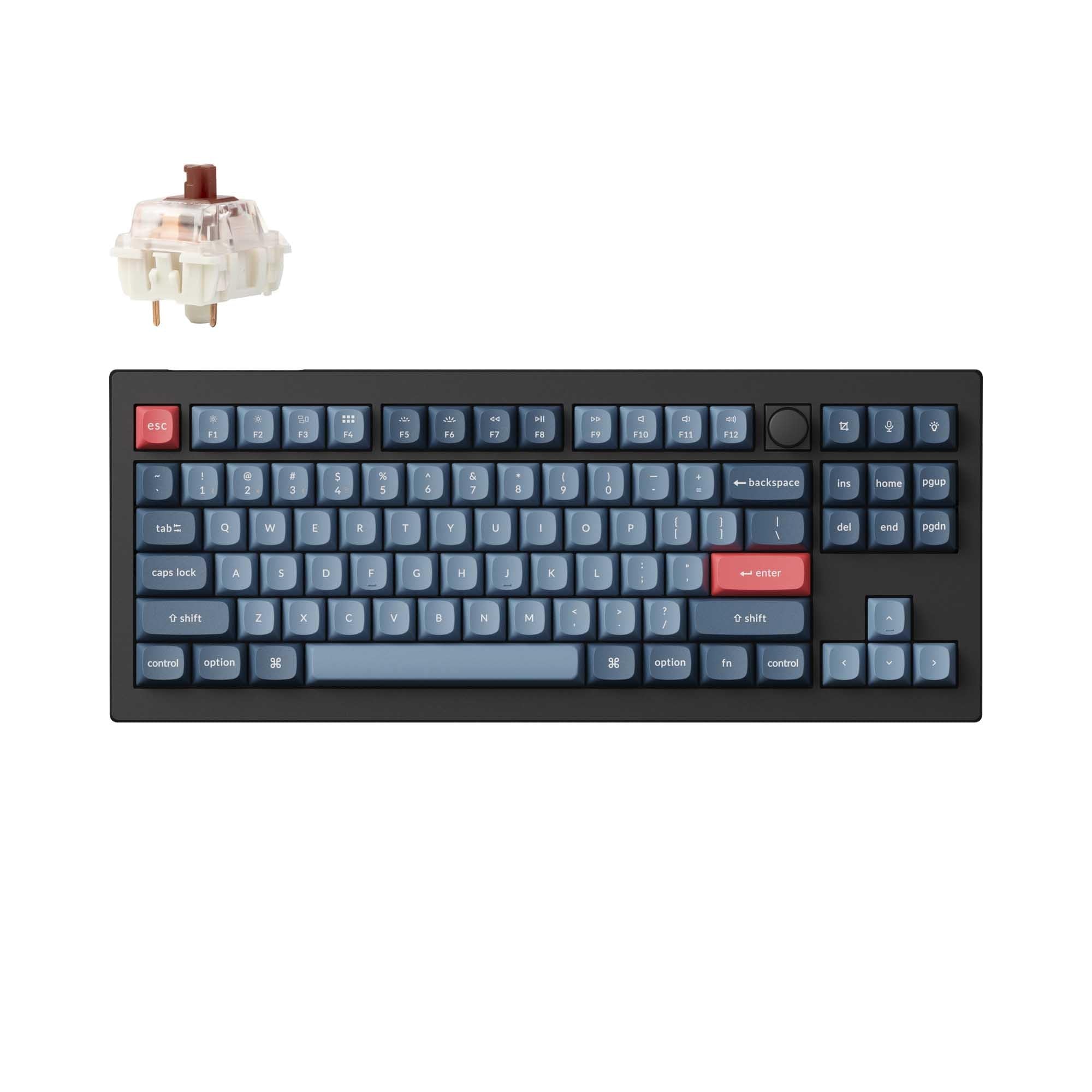 Keychron V3 Max Tastiera Meccanica Wireless TKL, 2,4 GHz/Bluetooth/USB-C 3 modalità di retroilluminazione RGB QMK/VIA Macro programmabile, tasti PBT Hot-Swappable per Mac Windows Gateron Jupiter Brown