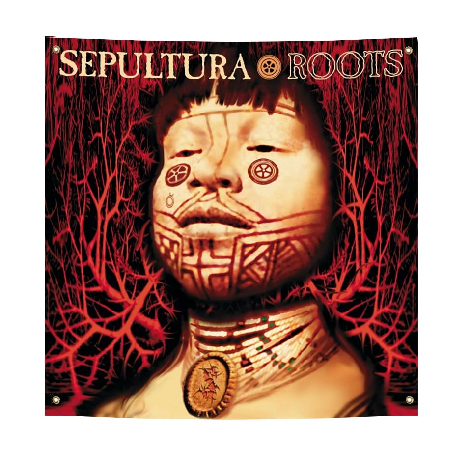 Opride Sepultura Roots Tapestry 4 * 4ft Banner Music Art Tapestries Bedroom Living Room Dorm Wall Hanging Decor Flag