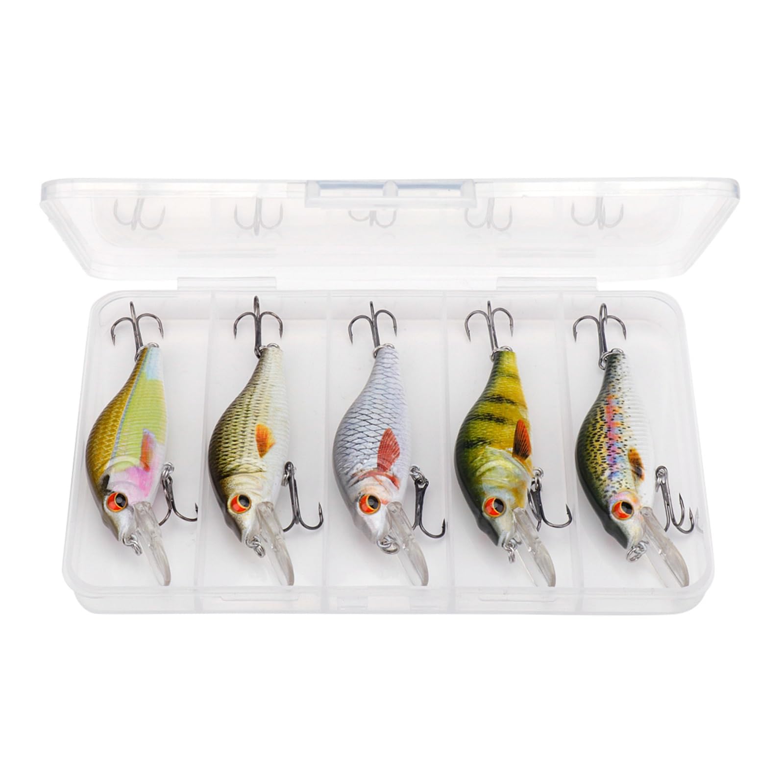 5pcs for Wobblers Minnow Fishing Lure Set 7cm 11g schwimmende Minnow Köder Kit Künstliche Köder Kurbelköder (Color : Set A)