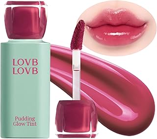Pudding Glow Korean Lip Tint | Natural Lip Stain | Gloss to Stain | Long-Lasting & Non-Sticky | Lightweight Lip Tint | 0.14 oz. (02 ENDING ROSE)