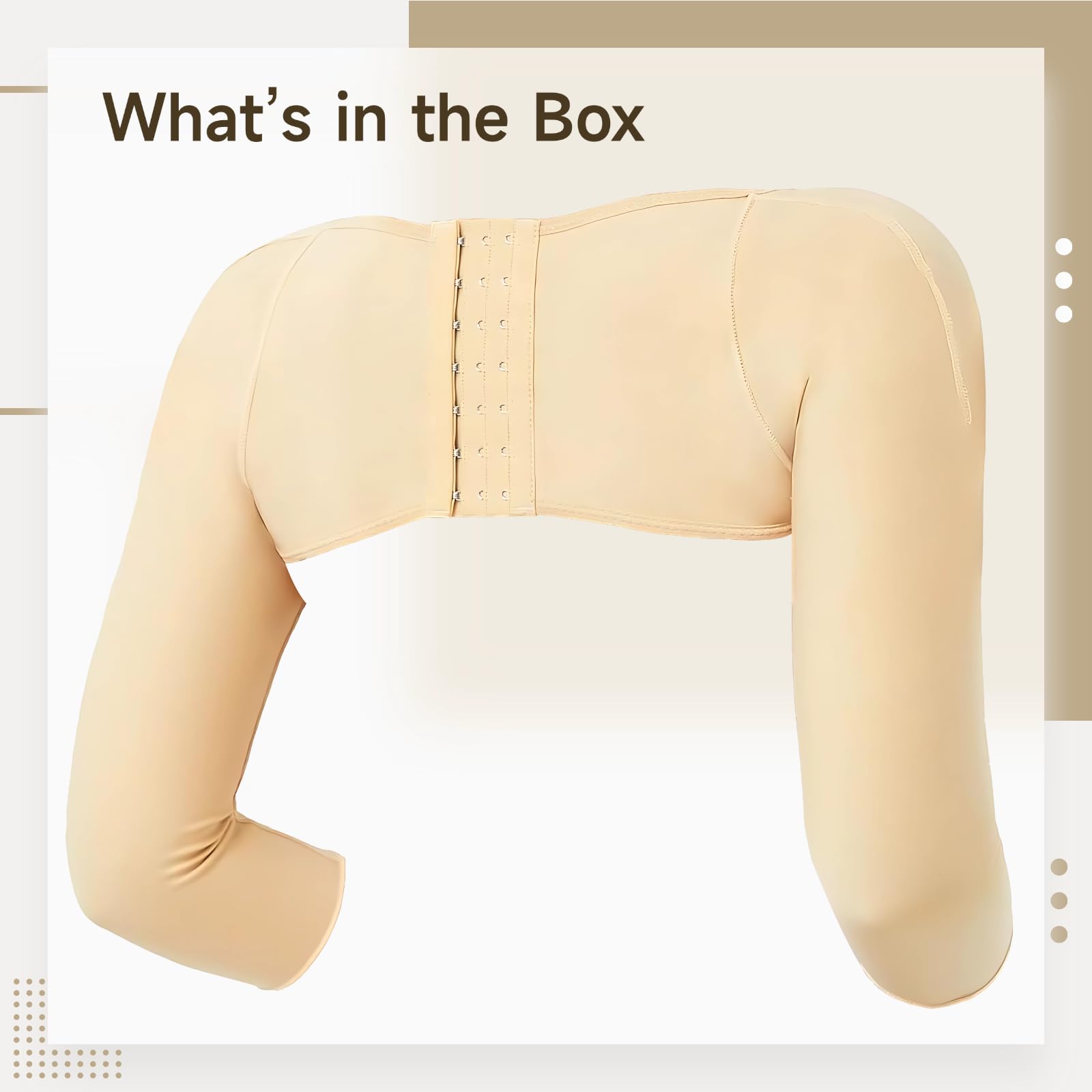 Armformende Kompressionsärmel für Oberarme, Stützhülle zur Formgebung, hautfarbene Armstulpen aus Nylon mit Vier-Wege-Stretch, atmungsaktiv, verstellbarer Haken- und Ösenverschluss