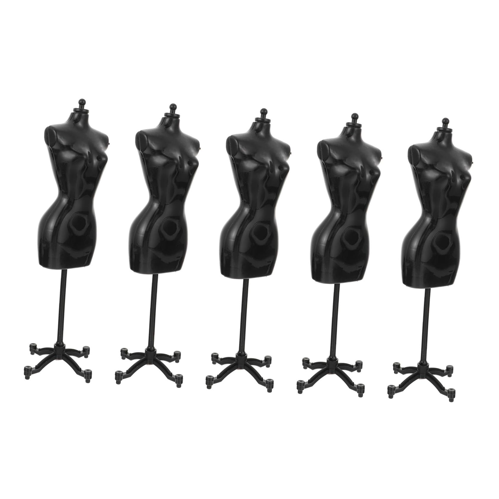 Doll Clothes Stand 5pcs Black Plastic Display Holder