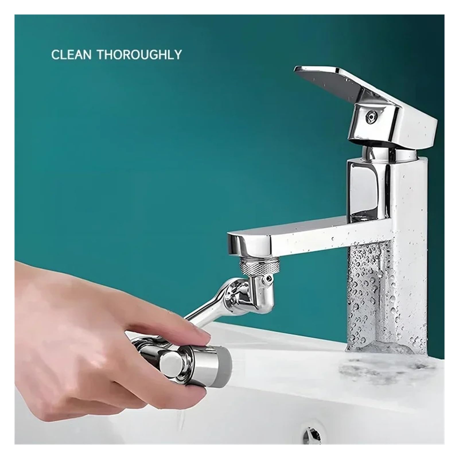 Rallonge de robinet rotative multifonctionnelle - Adaptateur d'évier de cuisine - Bras robotique pivotant - Ajustement universel pour lavabo (argent 2)