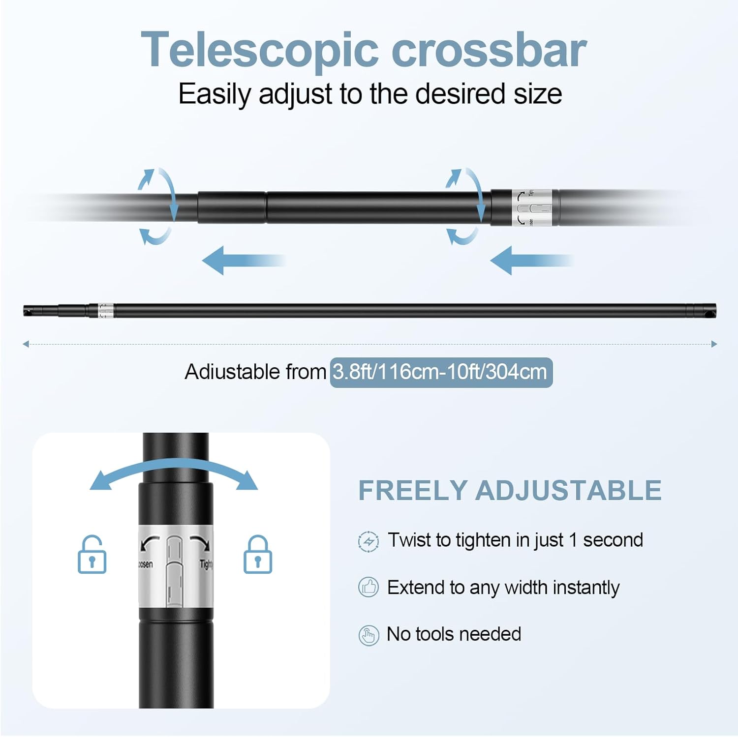 EMART 10x10FT Backdrop Stand, Photo Studio Back Drop Adjustable Stand with 6 Backdrop Clamps,2 Sandbags and Carry Bag,Heavy Duty Background Support System Kit for Photography,Parties,Wedding,Video