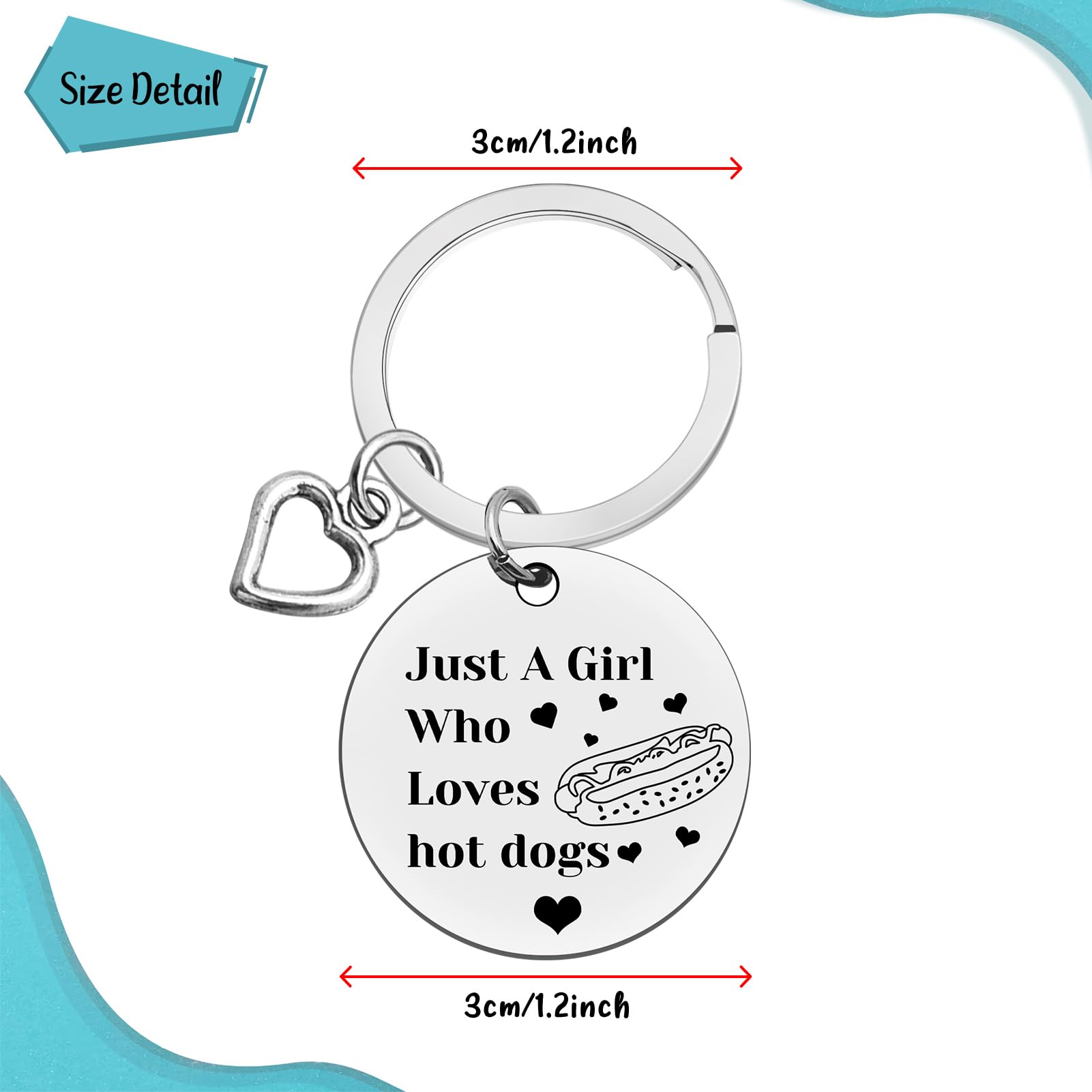 Xiahuyu Hot Dog Gifts for Women Girls Hot Dogs Keychain Hot Dog Lover Gift Food Lover Gift Hot Dogs Themed Gifts Christmas Birthday Present for Her Best Friend Sister Daughter Girlfriend