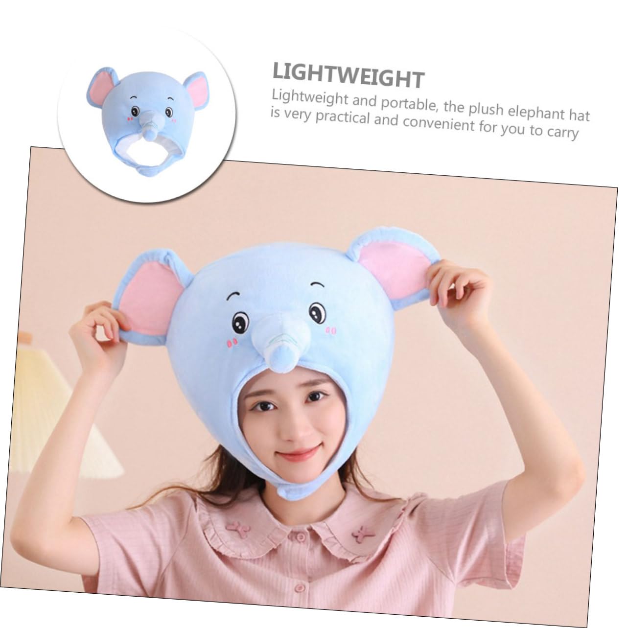 Sombrero De Elefante De Peluche Para Fiesta Accesorio Fotográfico Para Carnaval Accesorio Para Disfraz Para Adultos Y Adolescentes Algodón Pp Diseño Divertido