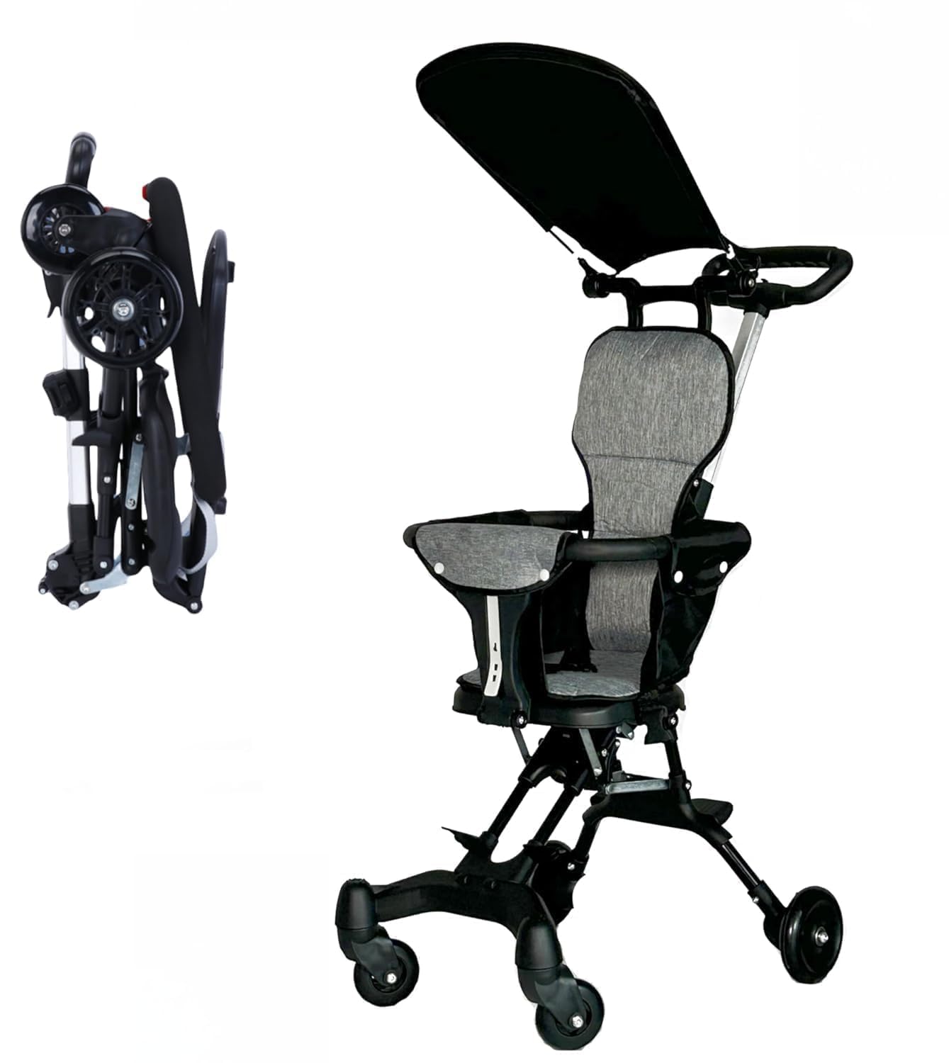 Lightweight Travel Stroller for Baby & Toddlers - Easy Fold & Compact Foldable Travel and Outdoor Use Sunshine and 360 ° Rotating Seat,Adjustable Handle,Soft Wheel,Easy Fold Large Seat Area, Multi-Position Recline Stroller for Infants & Newborn-picture-11