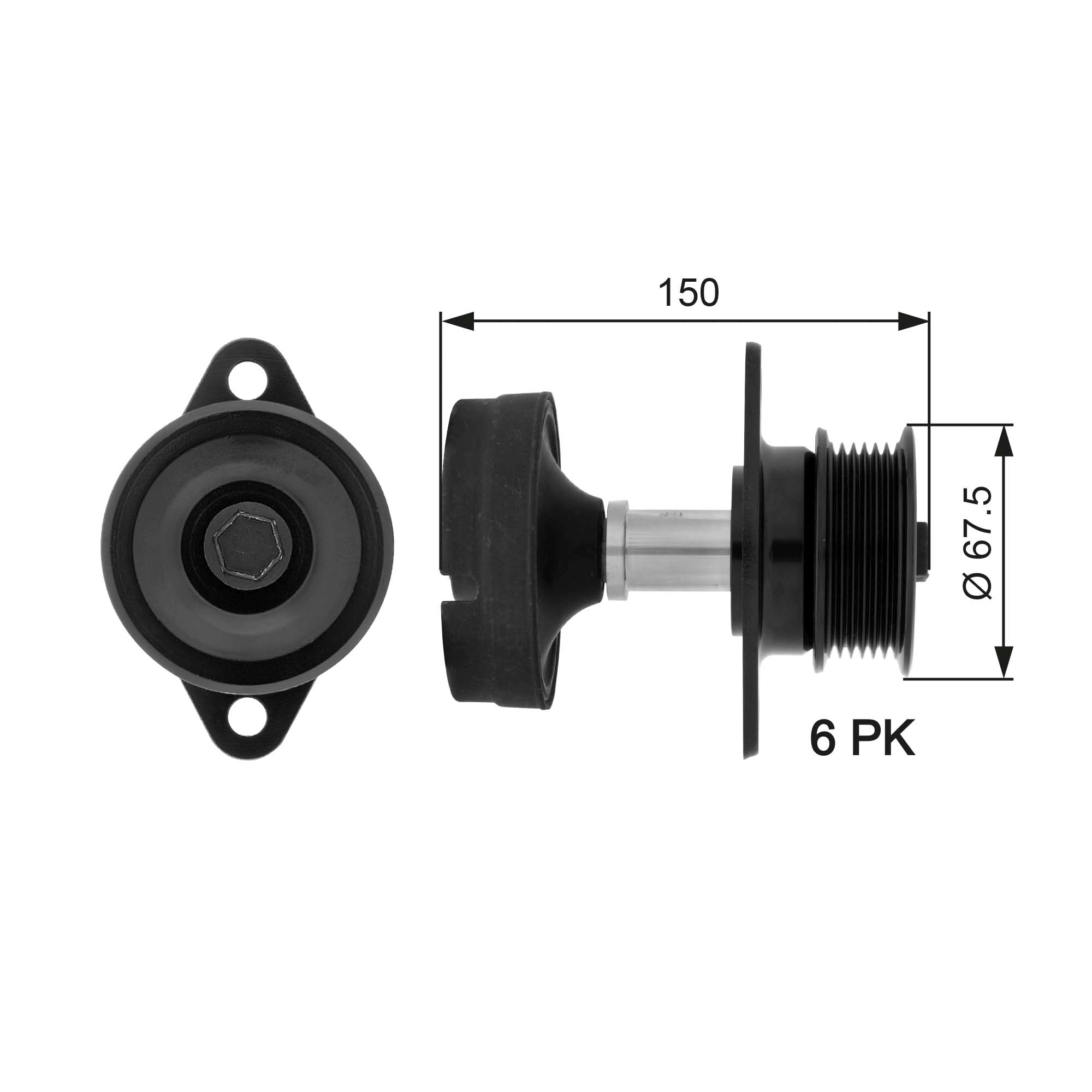 GATES Dispositivo ruota libera alternatore Ø67,5mm 1079392 778910071 7789-10071