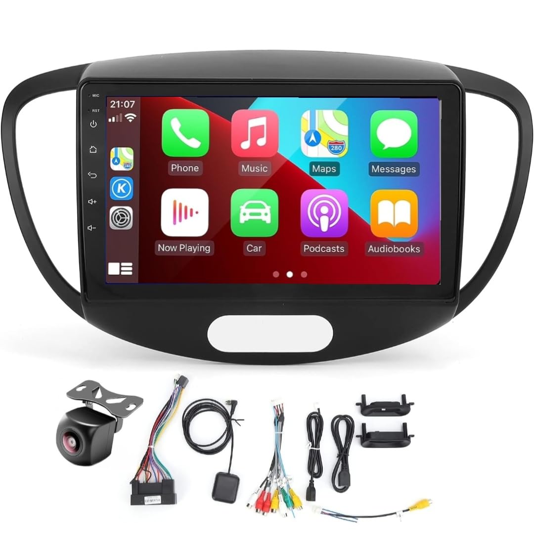 Android Car Stereo For Hyundai i10 2007-2013 9 Inch IPS Touchscreen Car Radio with Wireless Apple Carplay and Android Auto, 2GB RAM 32GB Memory IPS display DSP