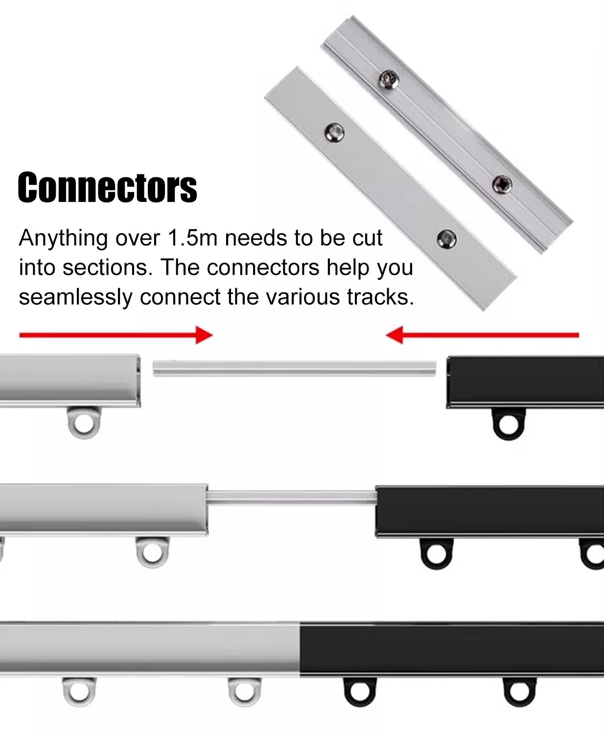 ed Système de rails de rideaux cachés, tringle à rideaux pliable dissimulée et intégrée pour fenêtre de séparation de pièce privée (couleur 3)