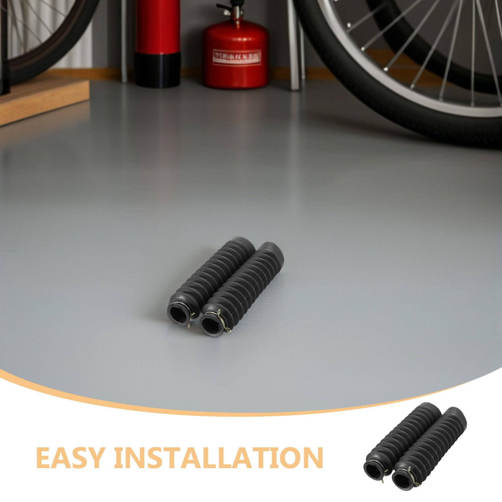 Copriforcella Anteriore Moto 4 Pezzi in Gomma Nero | Protezione Ammortizzatore, per Superfici Sconnesse e Dirt Bike, Resistenza All'usura, Installazione Semplice