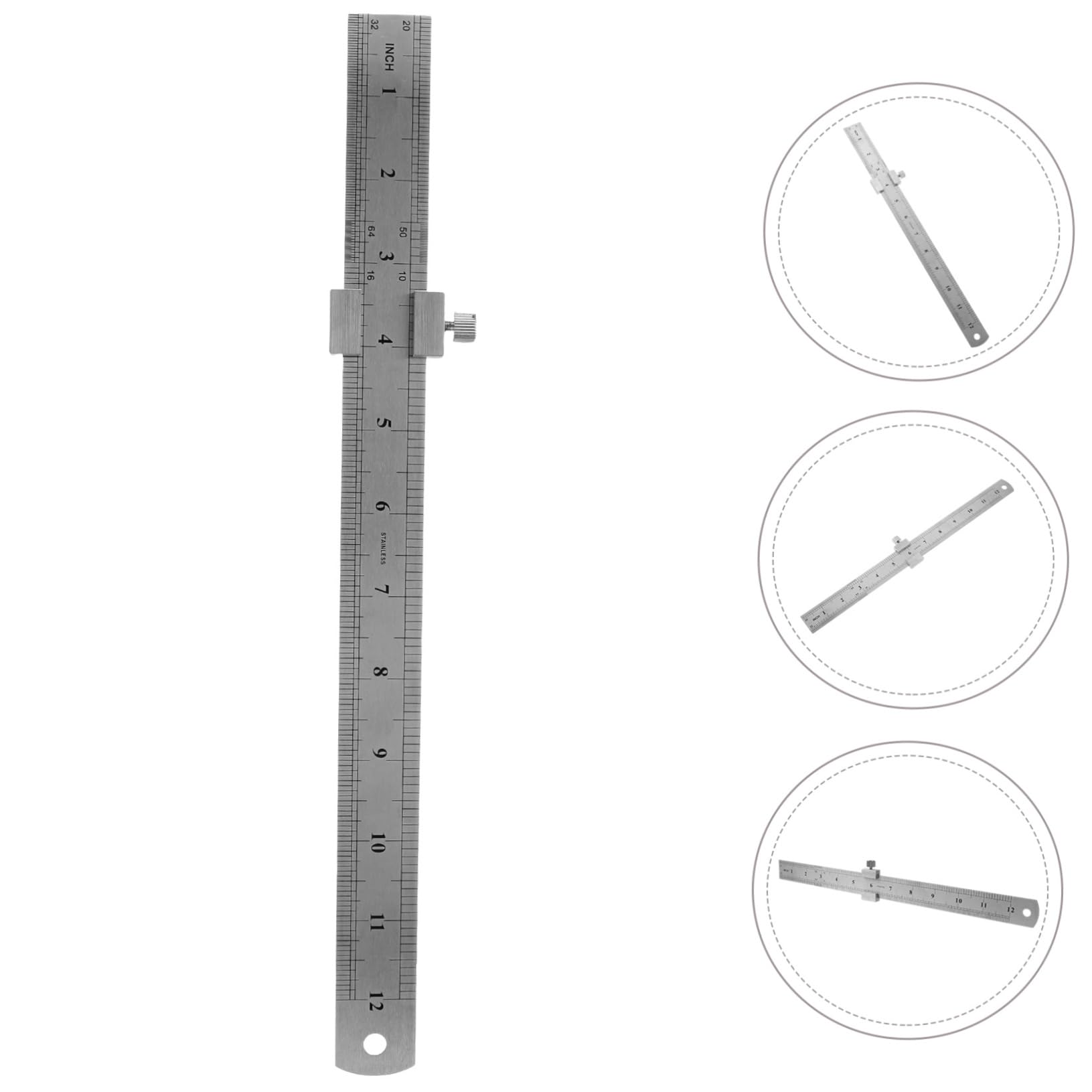 Operitacx 3 Juegos Bloque De Posicionamiento De Regla De Acero Bloque De Posicionamiento De La Regla Reglas Metalicas Multiusos Oficina Acero Inoxidable Mecánico Cuadrado