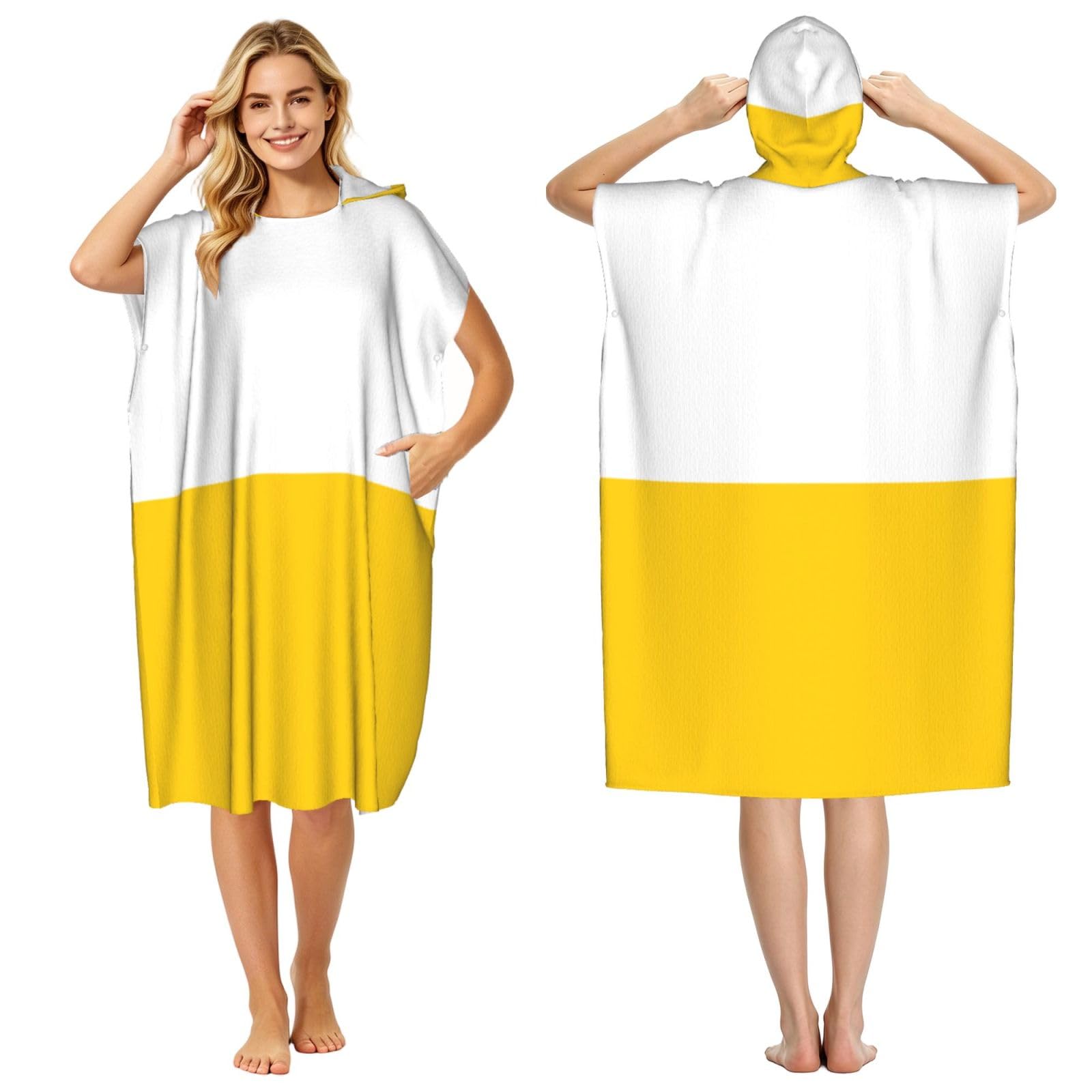 KLGRTJHK The Silesian Flag Adult Hooded Beach Poncho Towel 43"X35"