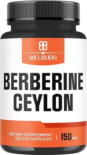 Suplemento de berberina de 1000 mg con 500 mg de canela de Ceilán, 270 cápsulas, súper fórmula con ingredientes de primera calidad, apoya la salud