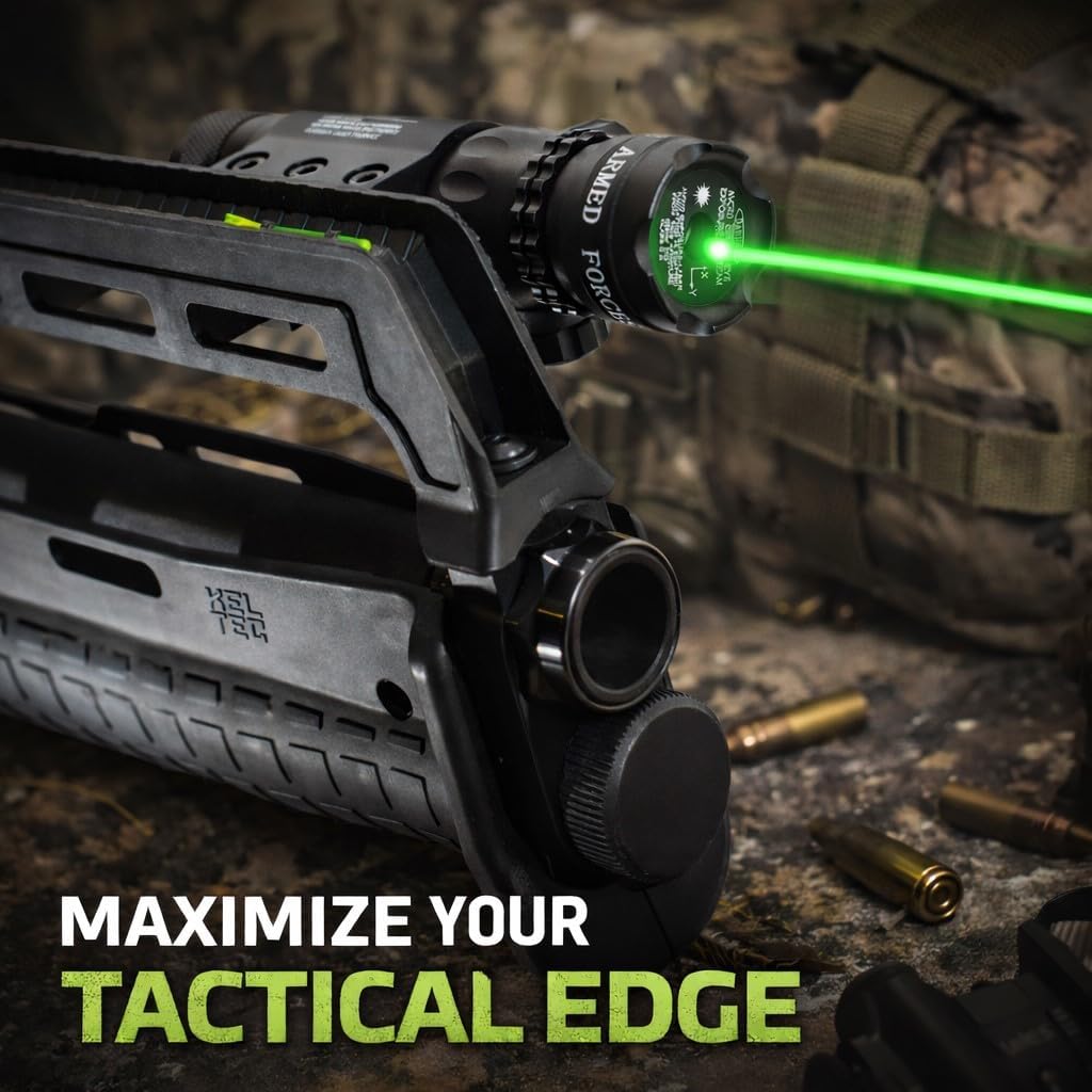 TRINITY Green Laser Sight Compatible with Stevens 320 Pump – Aluminum Picatinny Rail Mount Laser, Adjustable Windage Elevation, Class IIIA 635nM Less Than 5mW