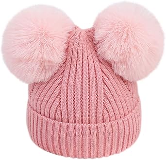 Xshuai Baby,Clothing,Baby Boys 0-24m,Accessories,Hats & Caps Xshuai Baby Hat for 3-18 Months Kids, Fashion Cute Toddler Baby Girl Boy Winter Warm Ball Hats Knitted Wool Headgear Children Hat Cap (Pink)