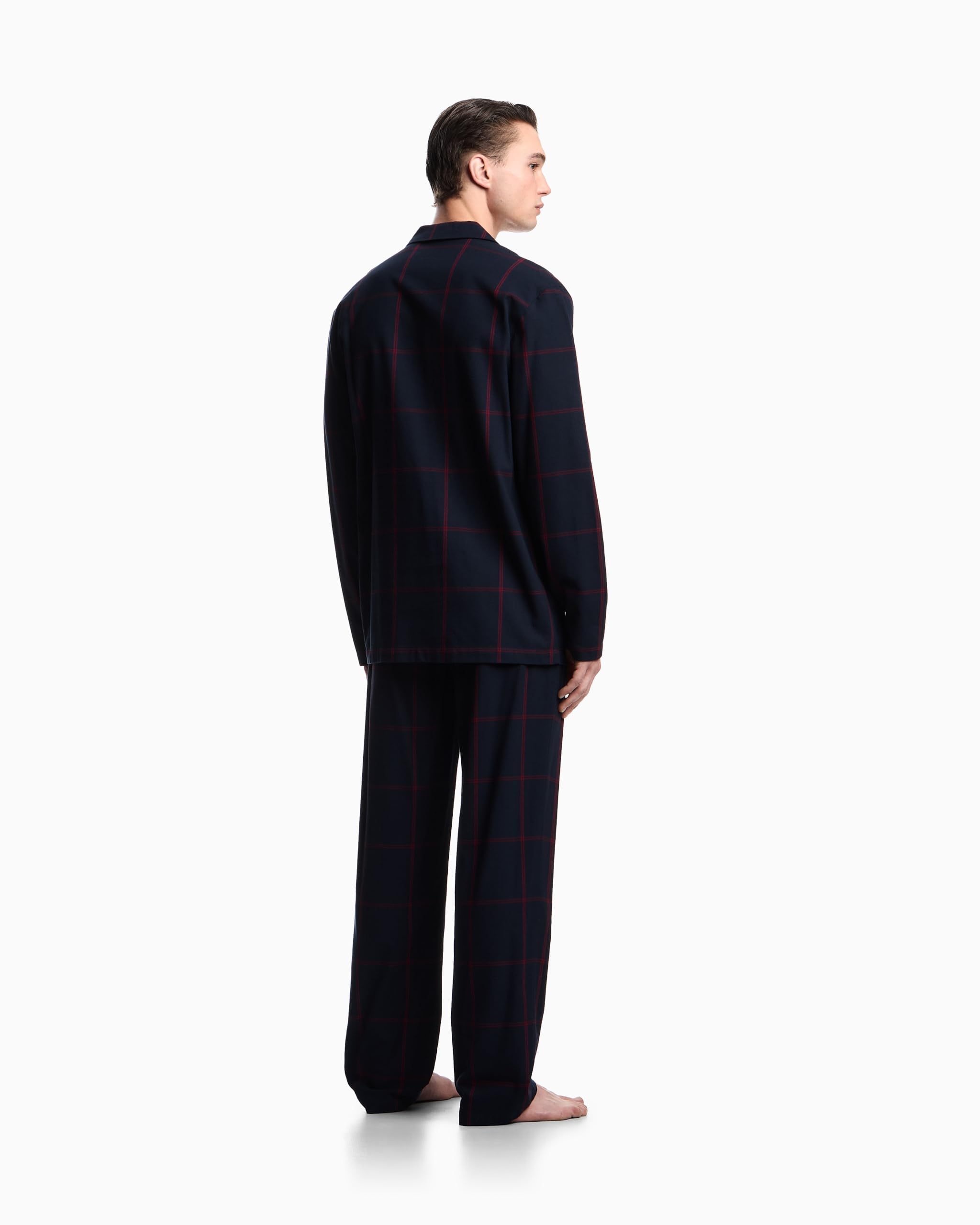 Emporio Armani Tartan Flanel Long Pajamas Pantalone del Pigiama Uomo