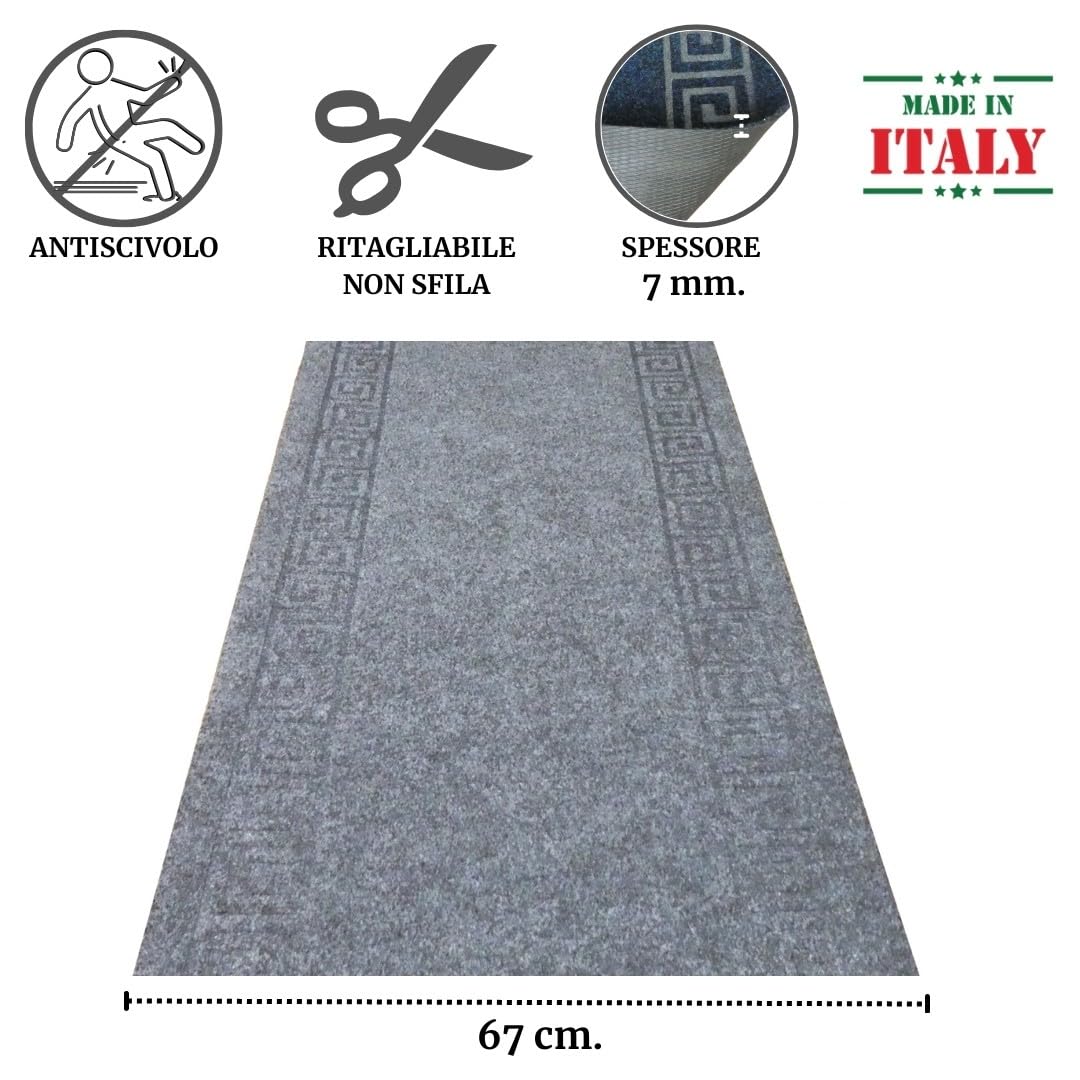 Tappeto Passatoia GREK Largo 67 Cm | Antiscivolo Per Corridoio, Ingresso E Lavello | Venduto Al Metro