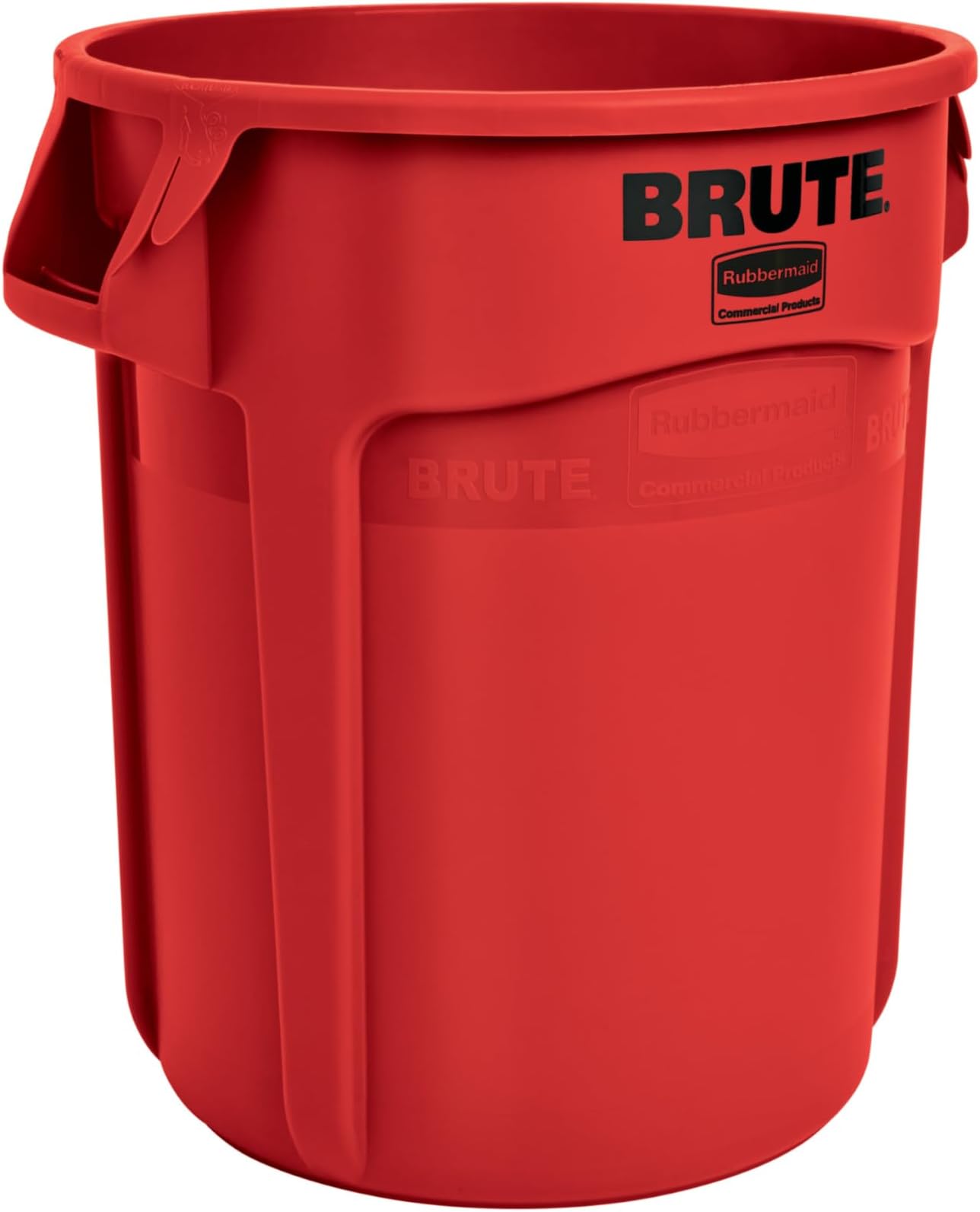 Rubbermaid Commercial Products BRUTE Heavy-Duty Round Trash/Garbage Can, 20-Gallon, Red, Outdoor Waste Container for Landscapers/Construction/Restaurants/Back of House/Offices/Warehouses