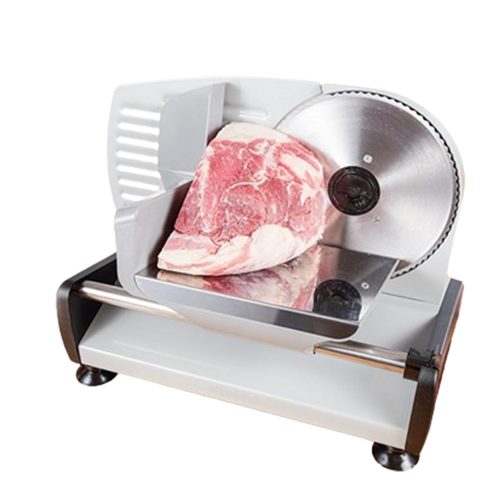 Affettatrice per carne, lama in acciaio inossidabile staccabile da 7,5 pollici e porta-cibo, adatta per uso familiare, protezione di sicurezza per bambini, facile da pulire