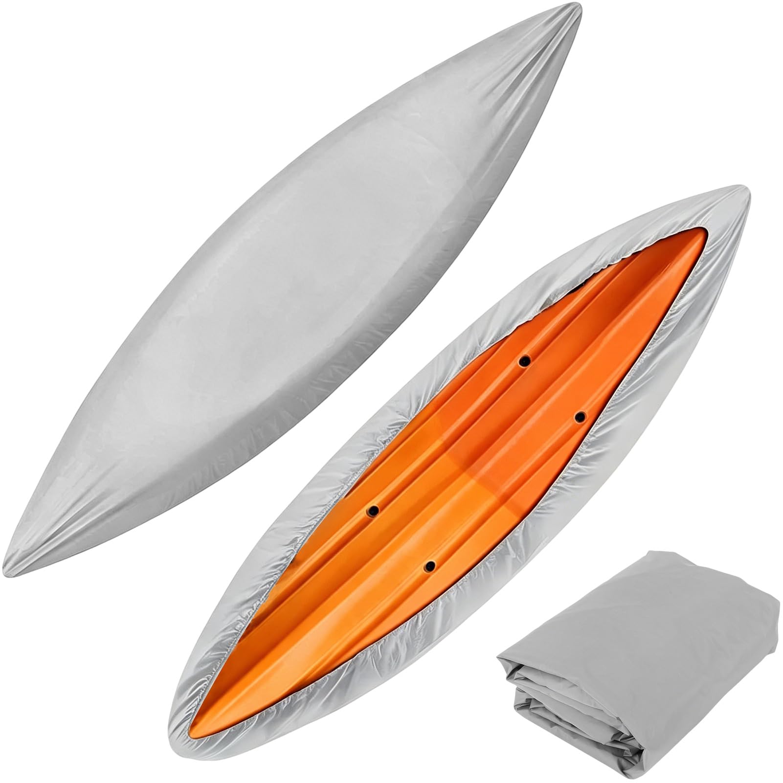 Copertura per kayak, copertura per kayak impermeabile resistente da 4,5 m Protezione solare UV Copertura antipolvere per canoa per barca da kayak da 3,6-4 m