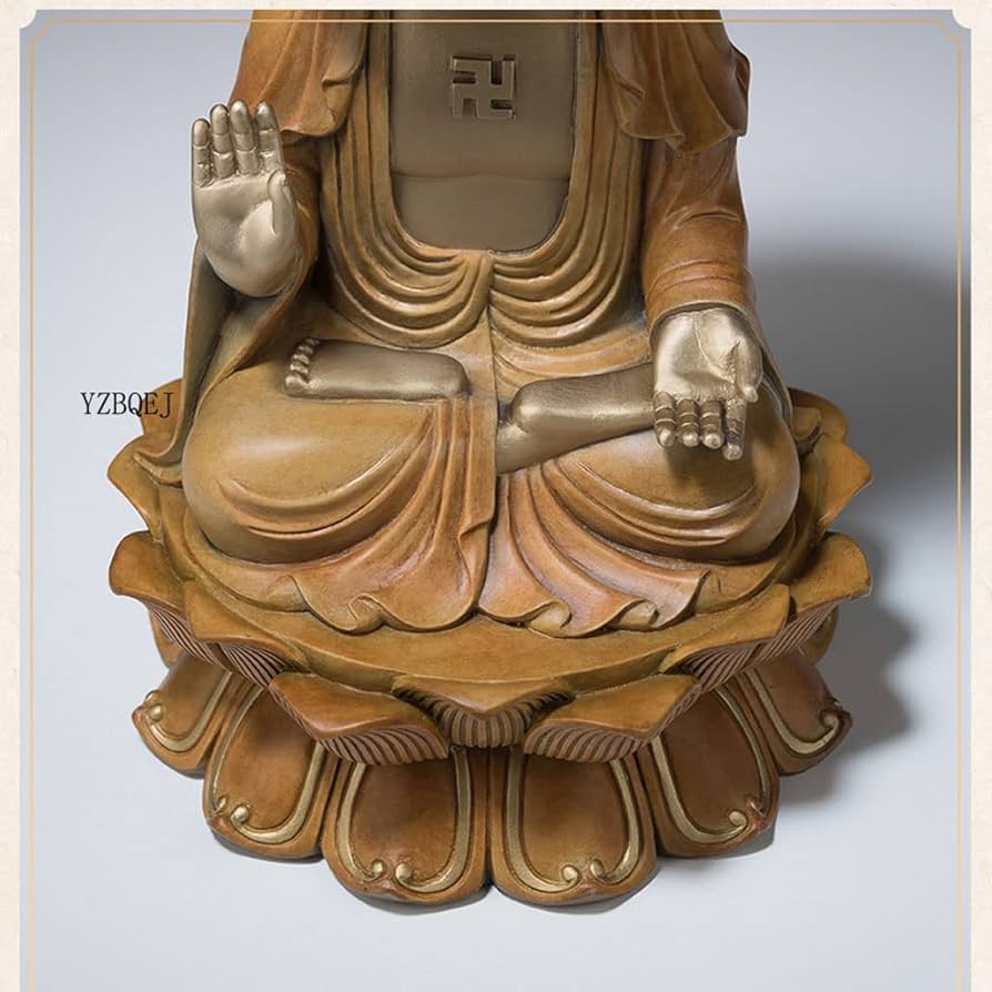 阿弥陀如来像 Amazon｜仏像 阿弥陀如来 座像21cm 極彩色絵系（銅器）＿戌