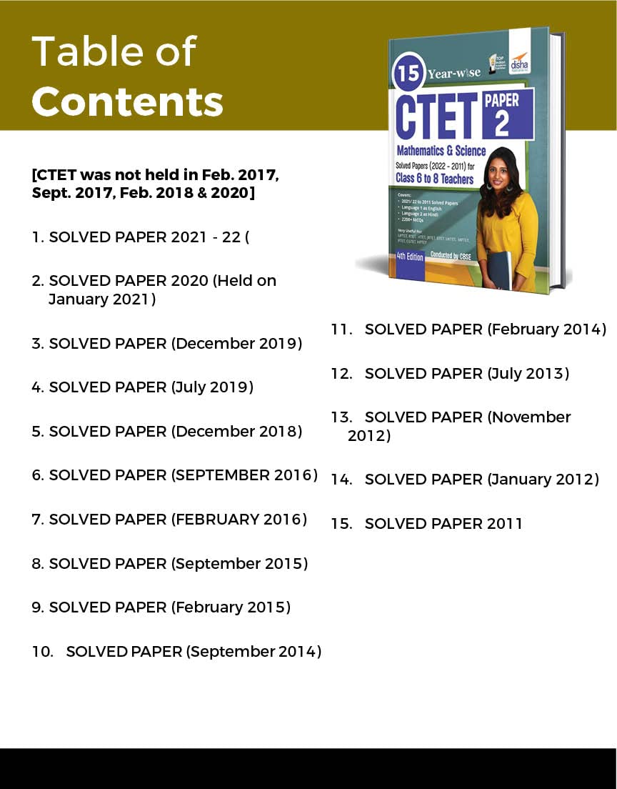15 YEAR-WISE CTET Paper 2 (Mathematics & Science) Solved Papers (2011 - 2021) - 4th English Edition 1